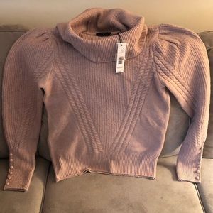 NWT Tahari sweater size medium women’s. Brand new! Cool Victorian vibe. Mauve.